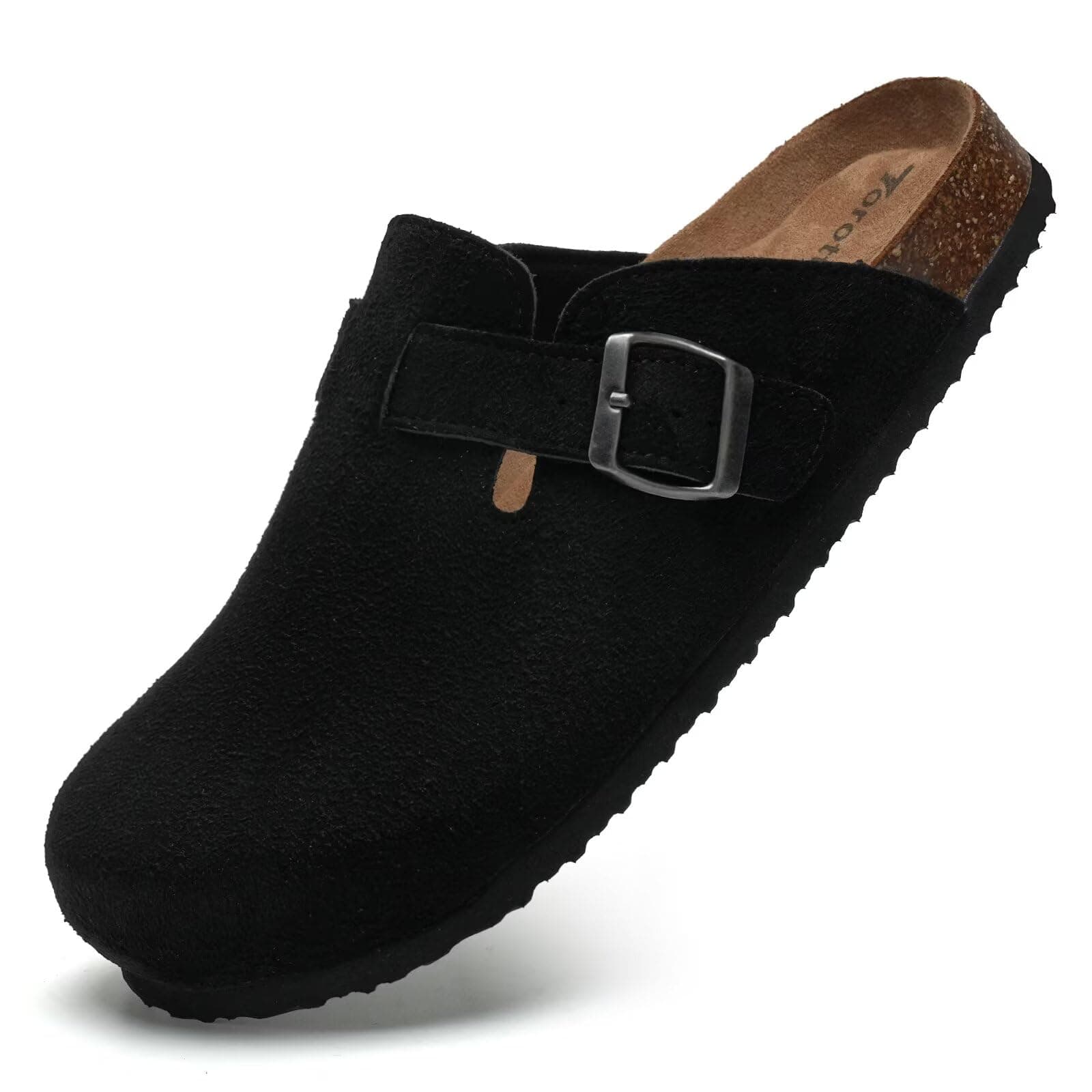 Torotto Women's Arch Support Suede Slip-On Potato Shoes with Buckle