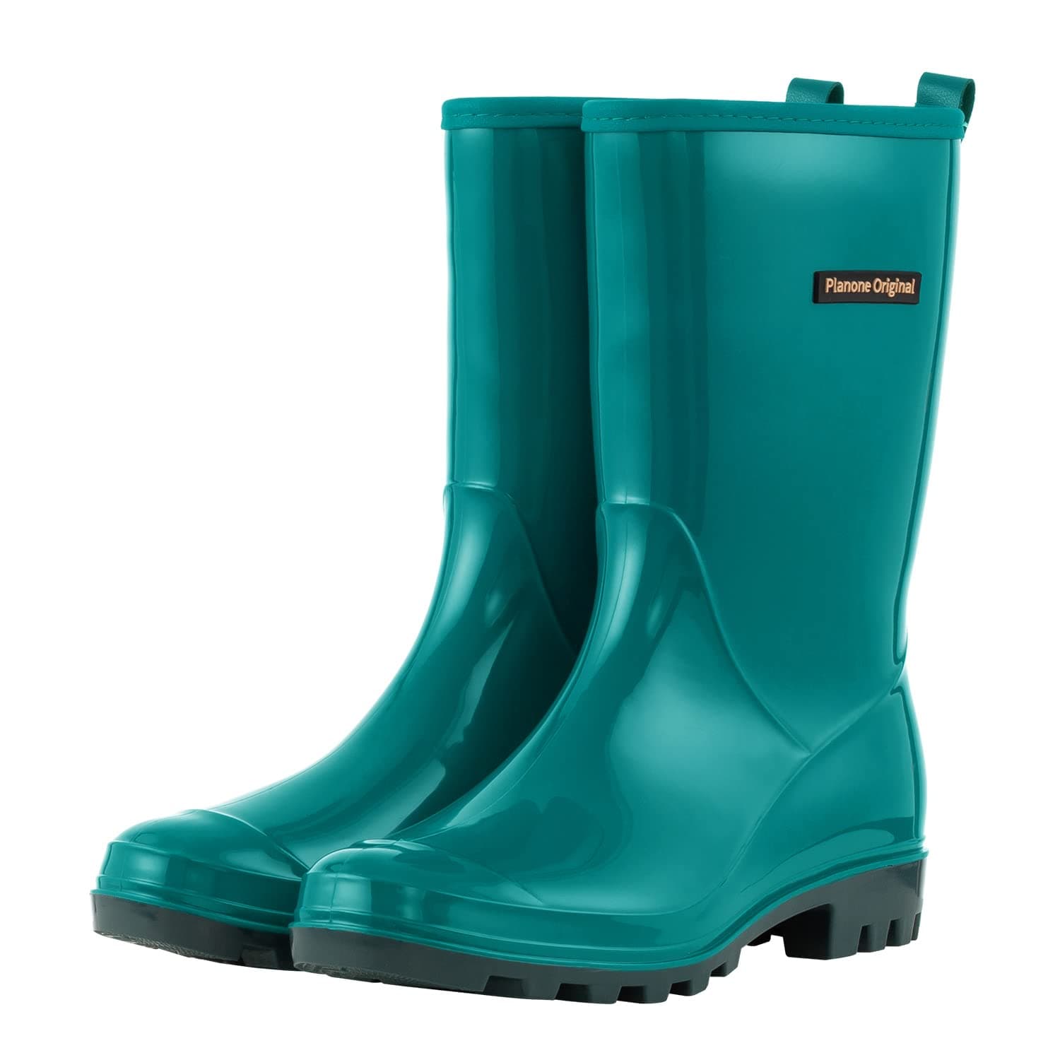 PlanOne Mid-Calf Waterproof Rain Boots for Women Outdoor Comfort.style