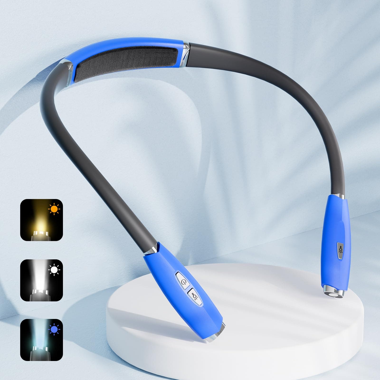 Rechargeable LED Reading Light for Bed, 3 Brightness Levels, Bendable Neck Lamp