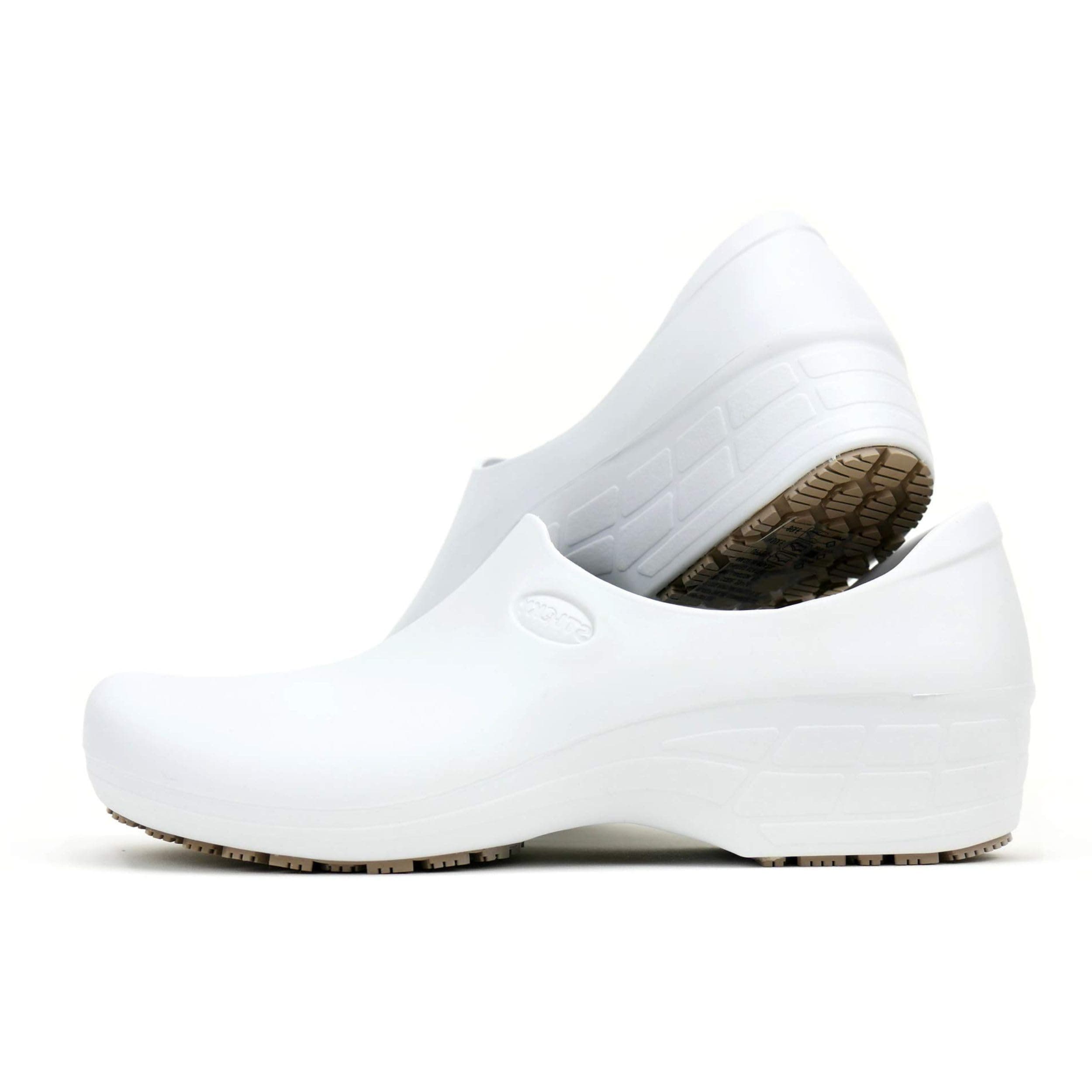 Women's Nursing Shoes for Chefs, Kitchen, and Nurses - Waterproof Non Slip Clogs for Work (White, Size 9)