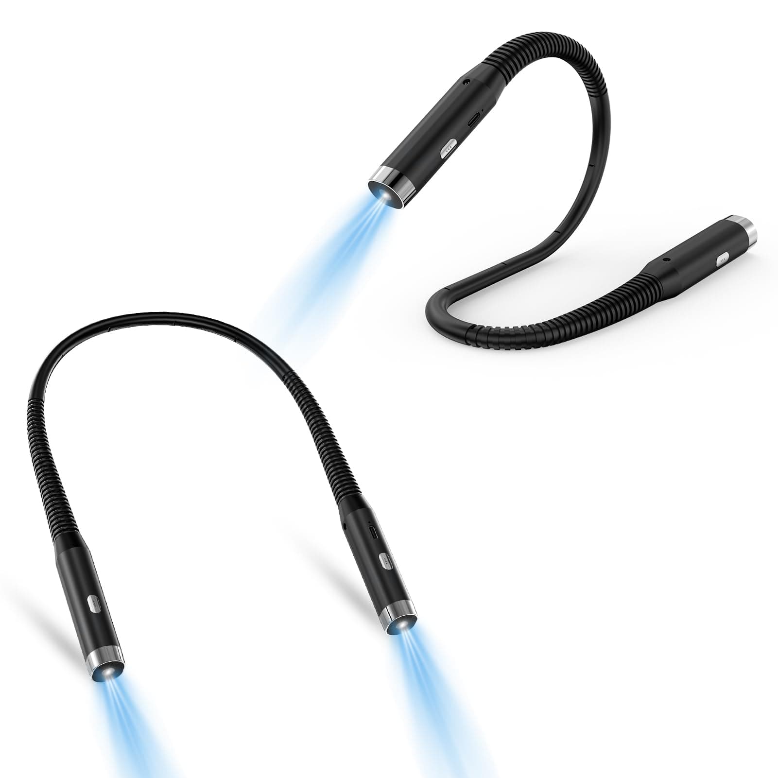 3-Level Brightness Neck Reading Light - Hands-Free, Rechargeable, Perfect for Reading, Knitting, Camping, Black