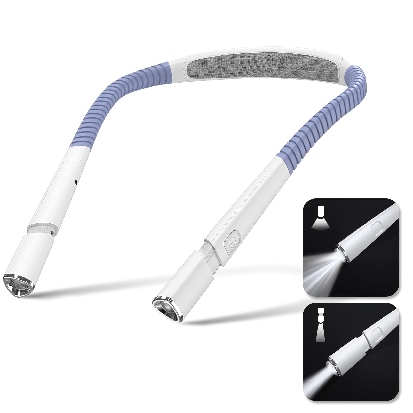 Vekkia Retractable Neck Reading Light for Bed, 2 Color 5 Brightness, Rechargeable