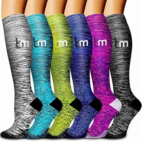 Best Knee High Compression Socks 20-30 mmHg for Running, Nurses & Travel