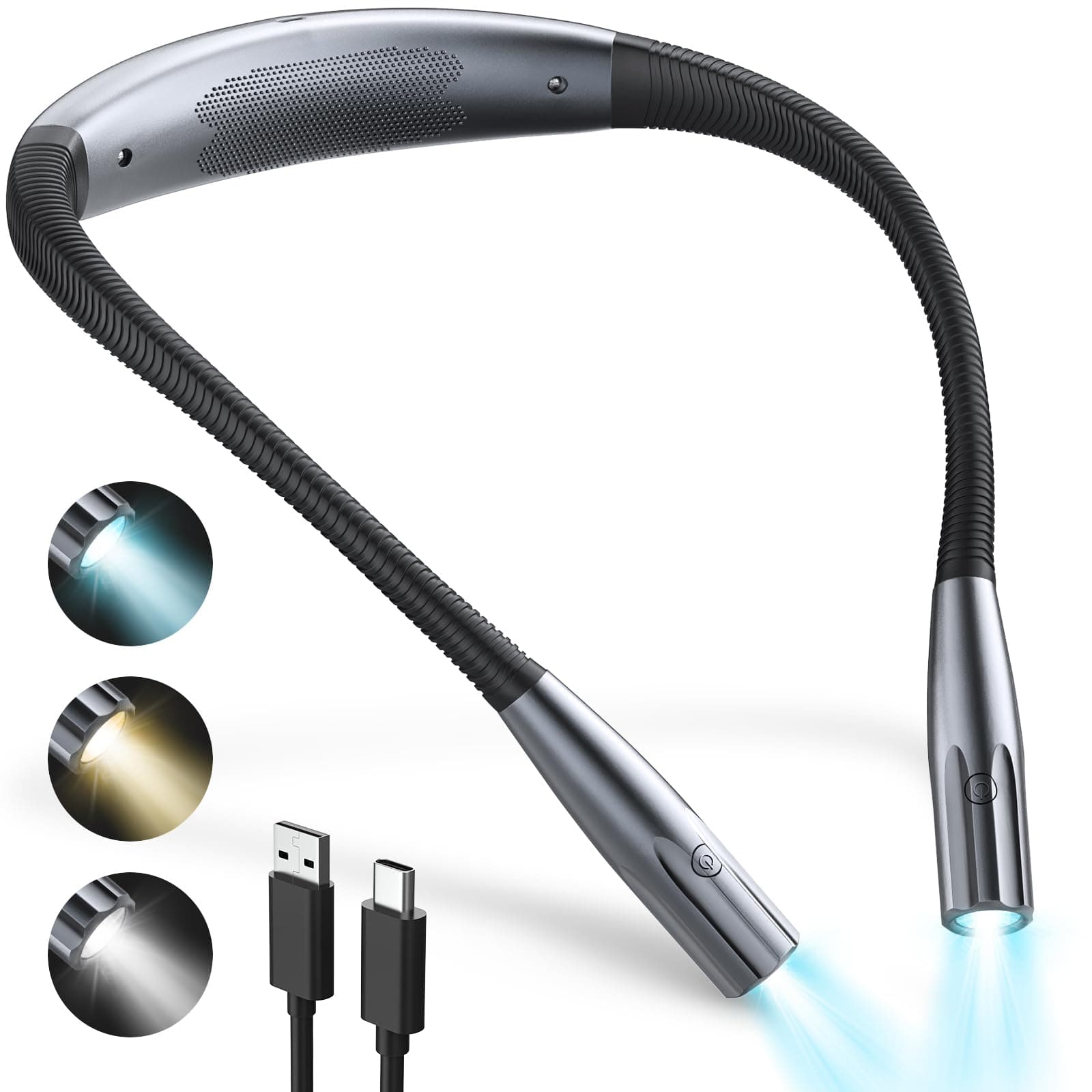 OPAULLED Black Neck Reading Light