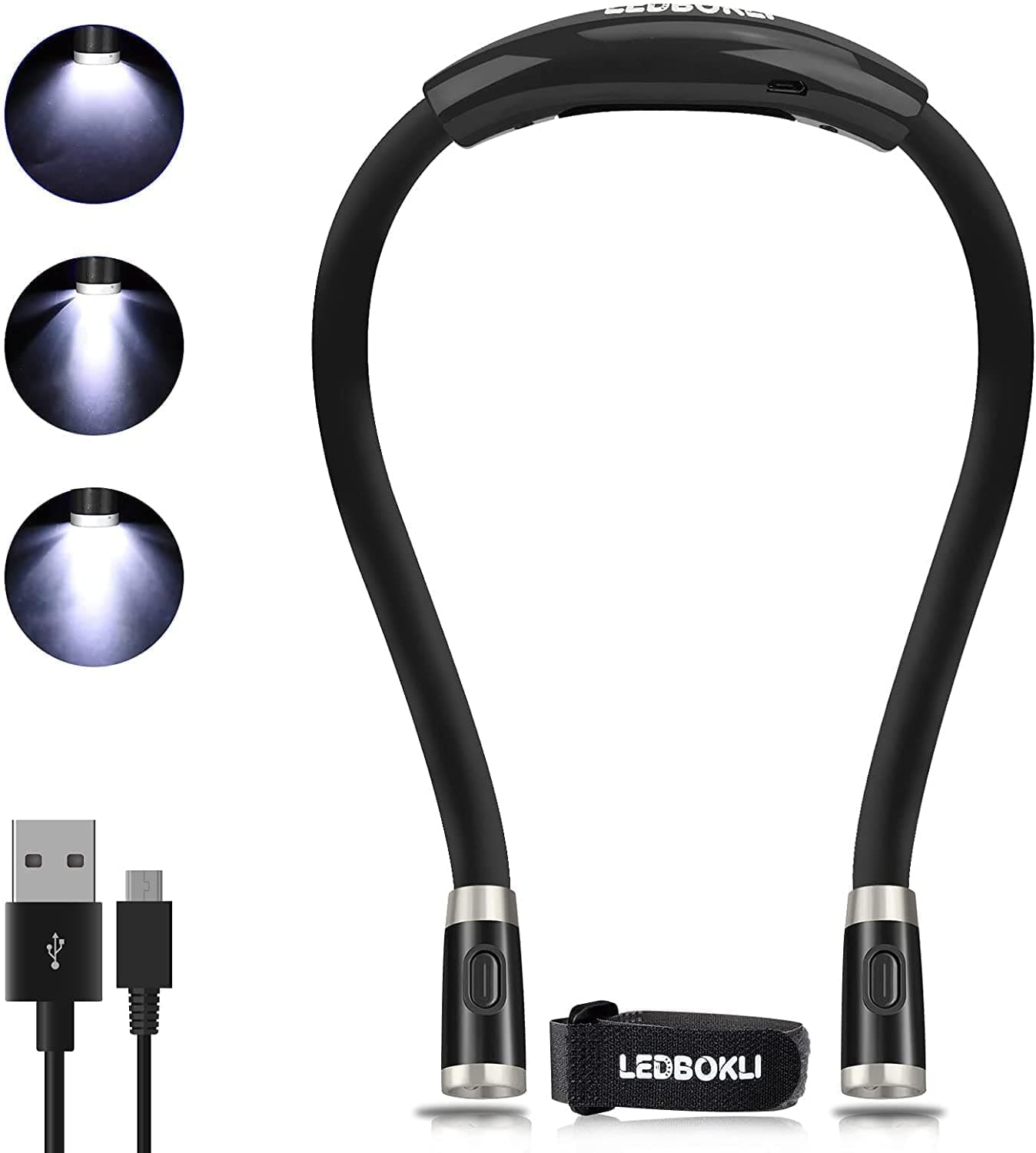 Rechargeable LED Neck Reading Light for Bedtime Reading (2 Pack)…