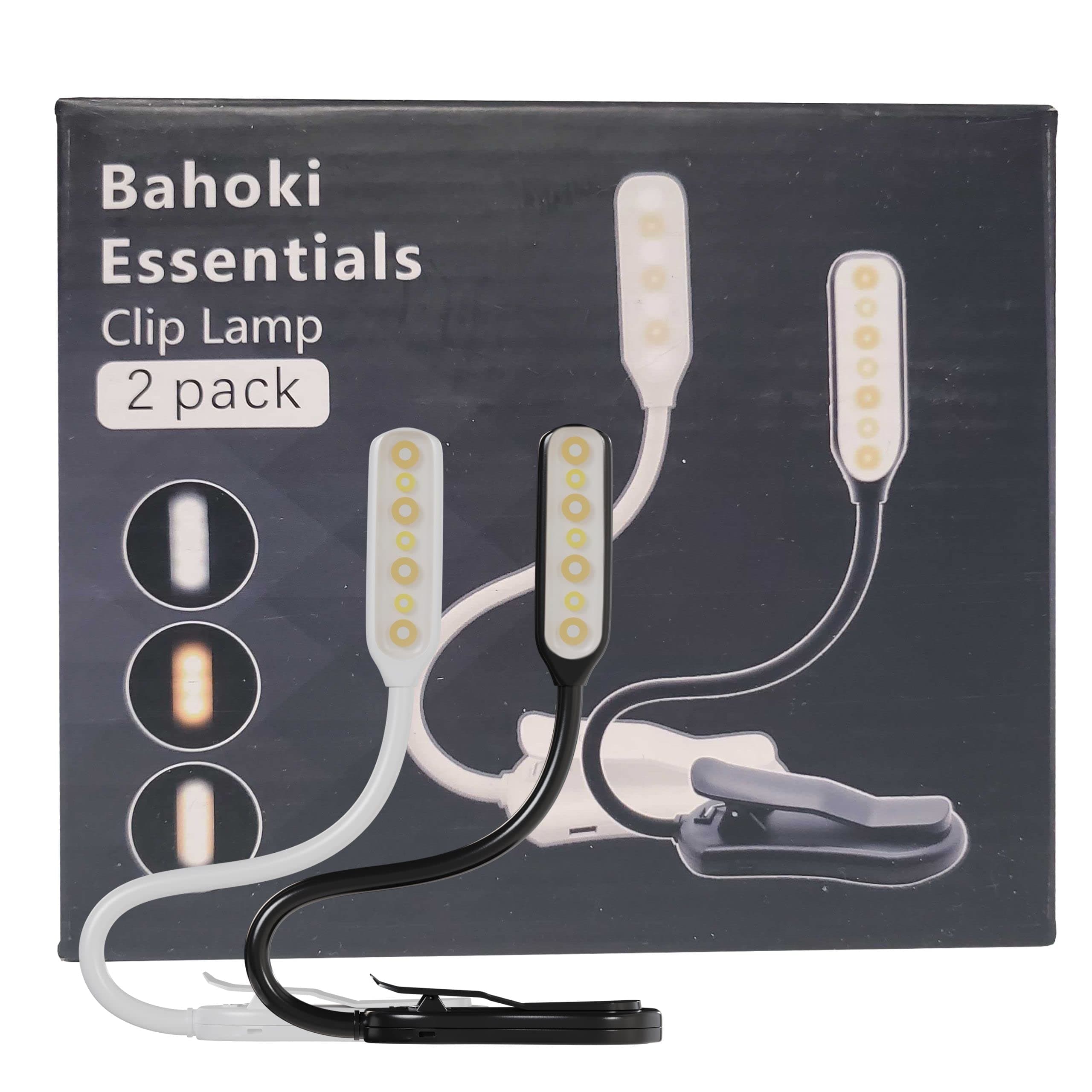 BaHoki Essentials Rechargeable LED Clip Lamp - Bedtime Reading Light
