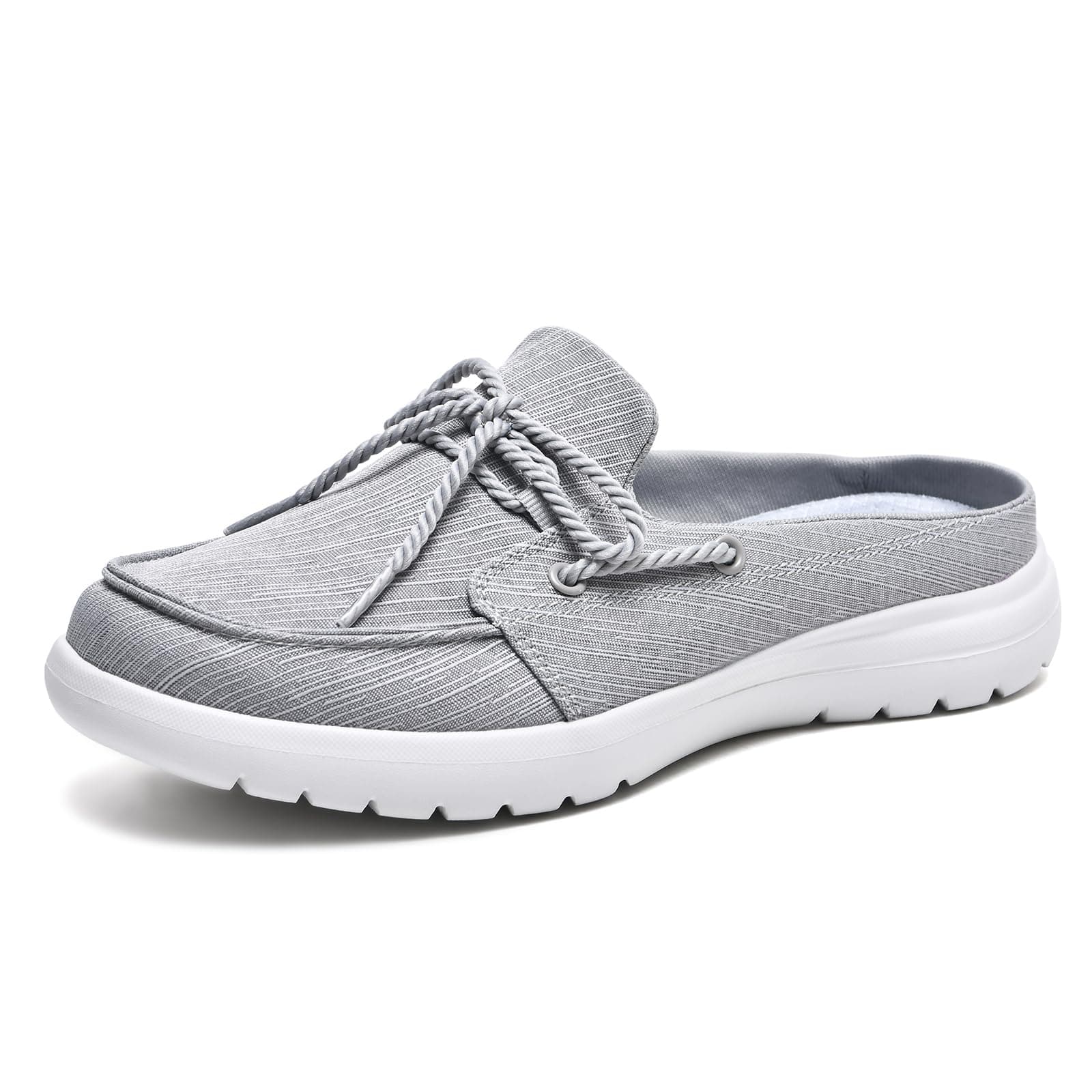 Buyrew Women's Comfortable Knit Canvas Clogs with Arch Support