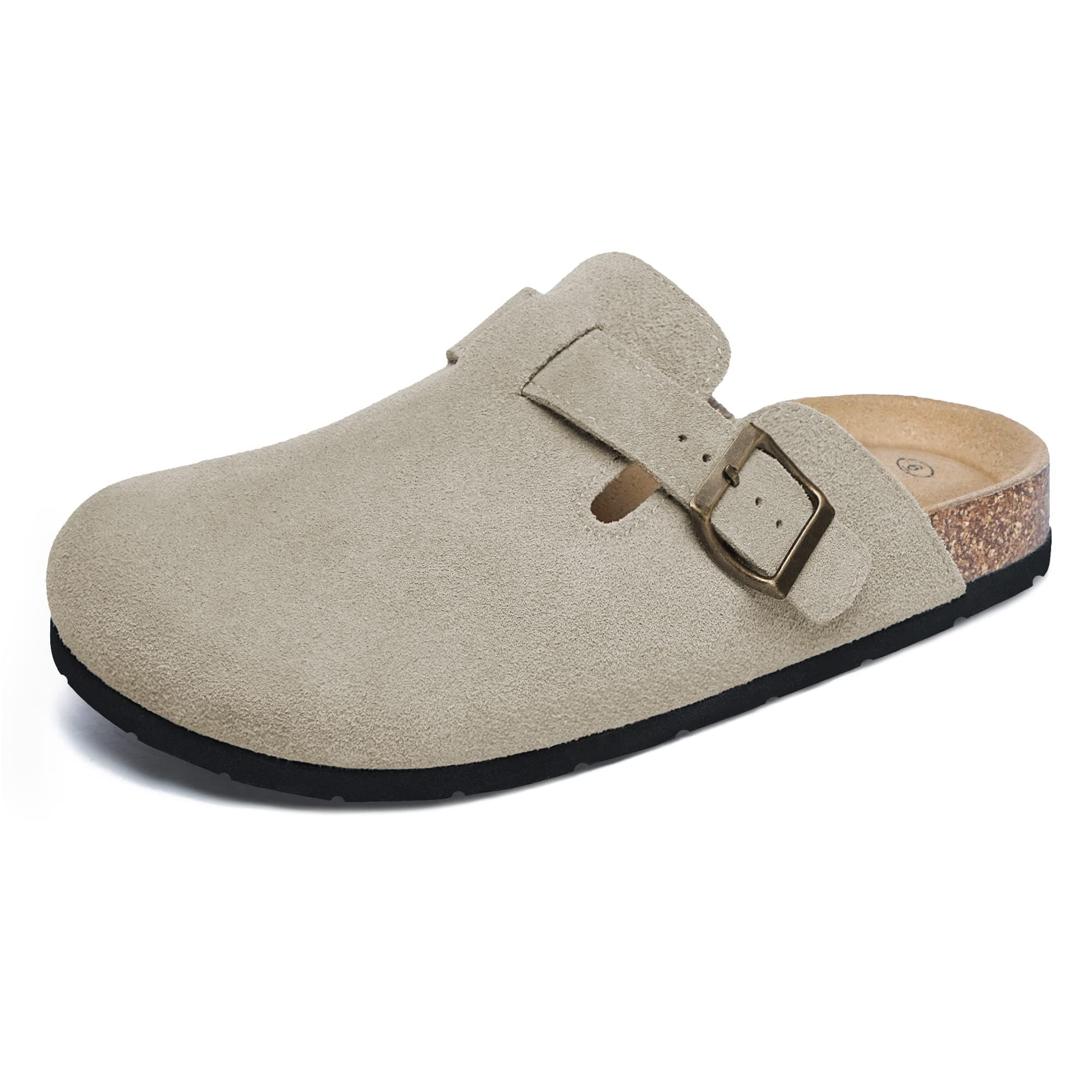 Xiakolaka Women's Suede Adjustable Buckle Slip-On Clogs