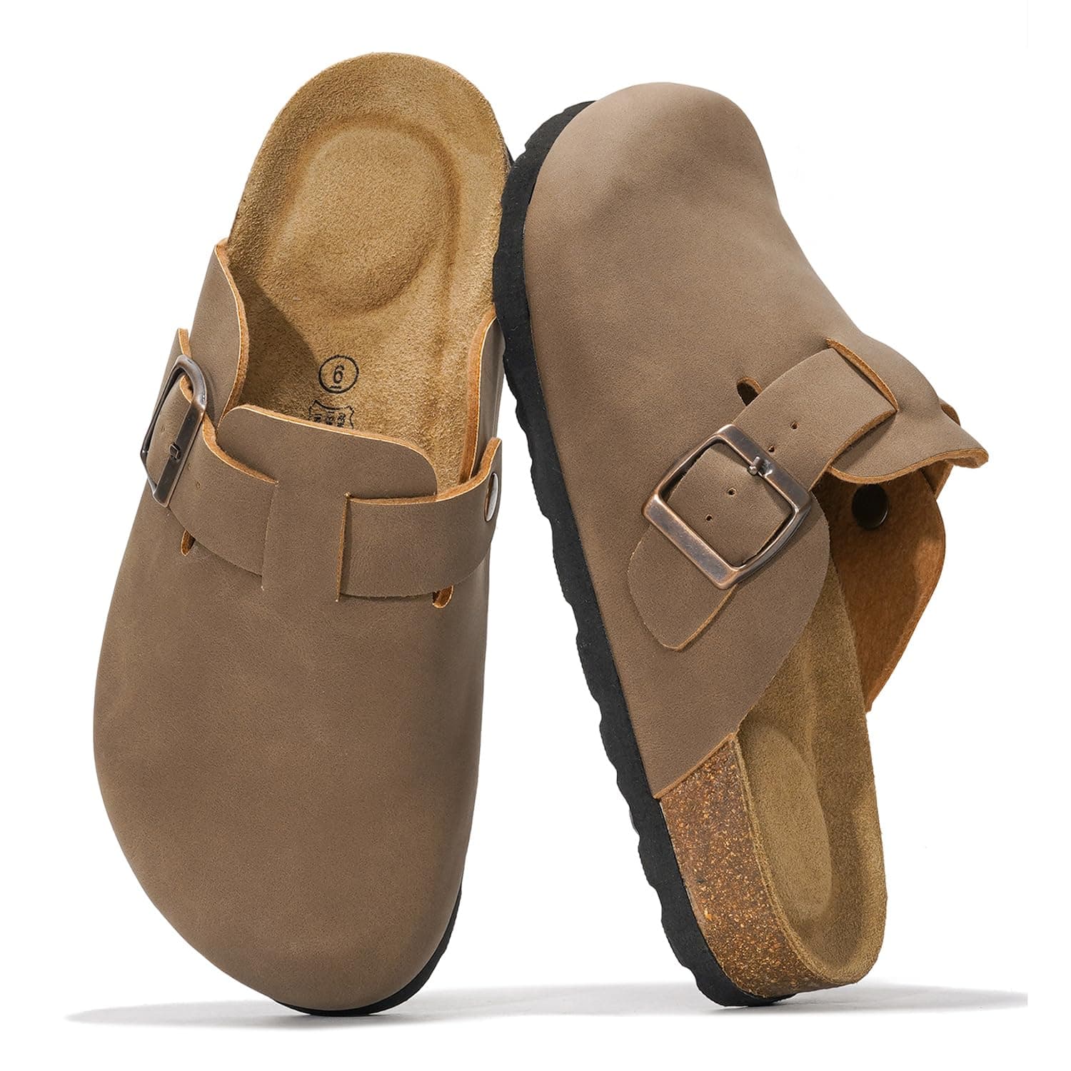 Project Cloud Women's Genuine Suede Footbed Memory Foam Arch Support Clog Slippers (Benton)
