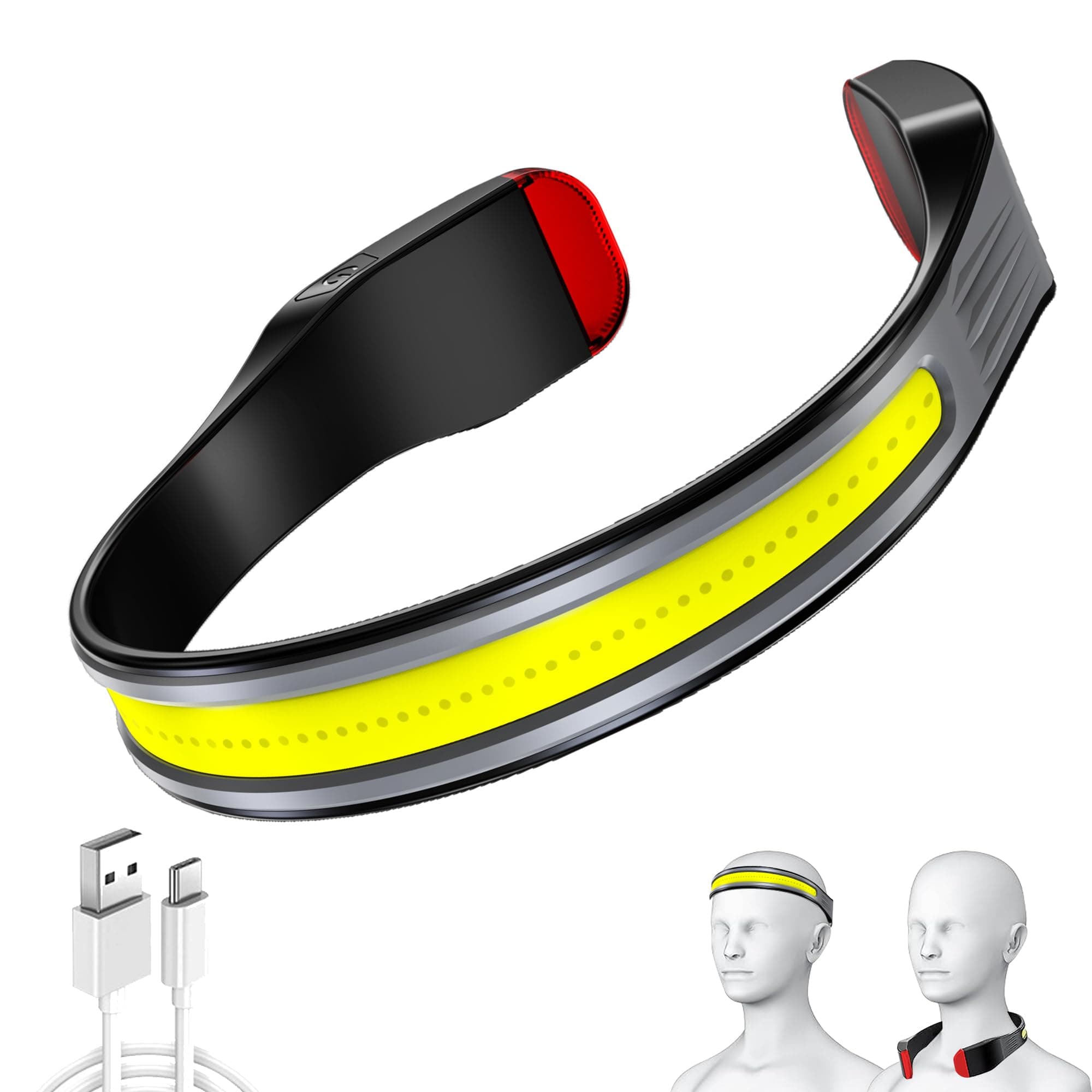 LED Rechargeable Headlamp for Camping, Running & Hiking, Waterproof & Super Bright