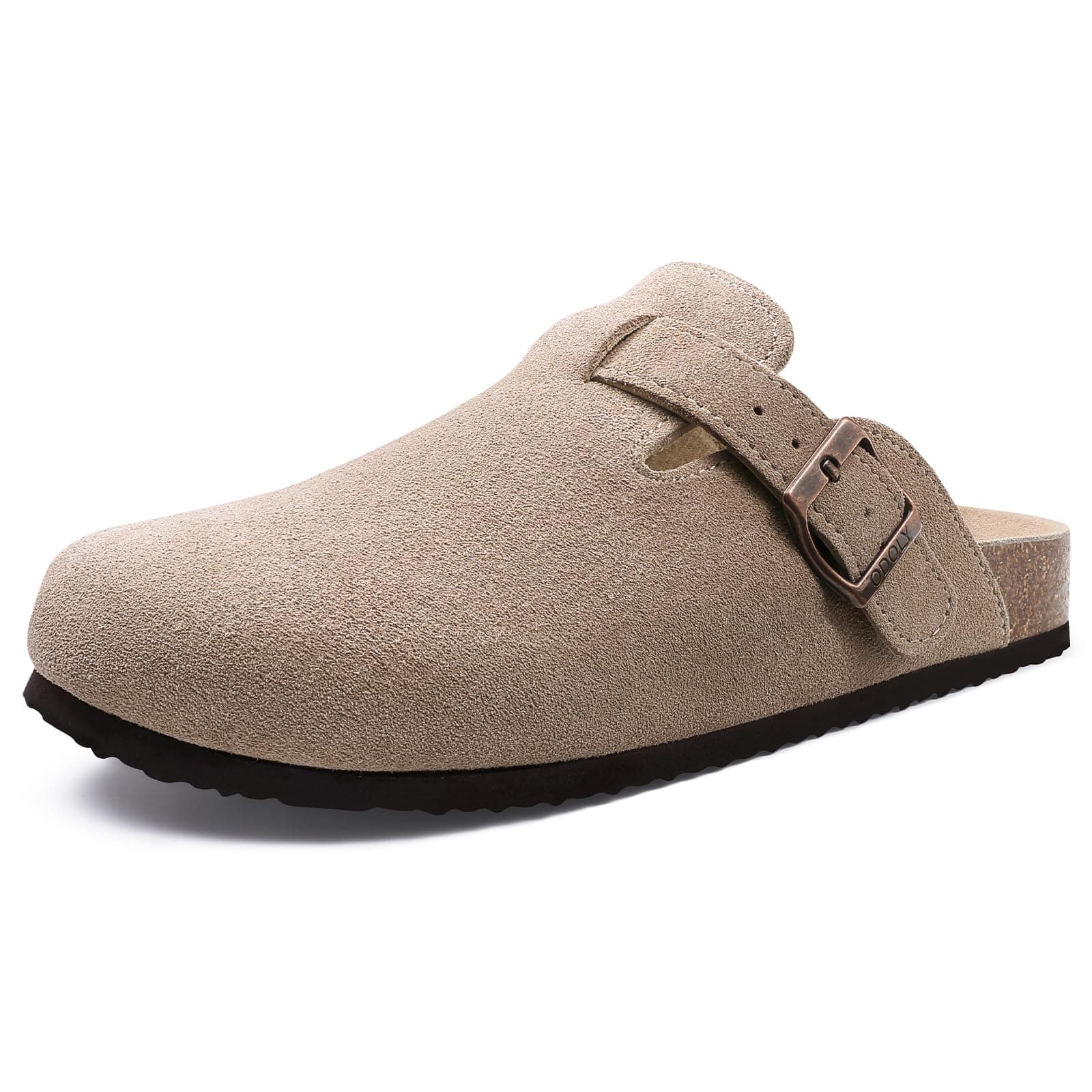 Genuine Suede Clogs Soft Cork Footbed Comfort Potato Shoes