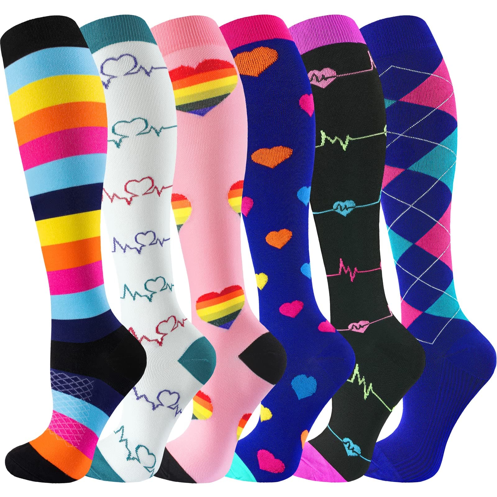 Best Knee High Compression Socks 20-30 mmHg for Running, Nurses & Travel