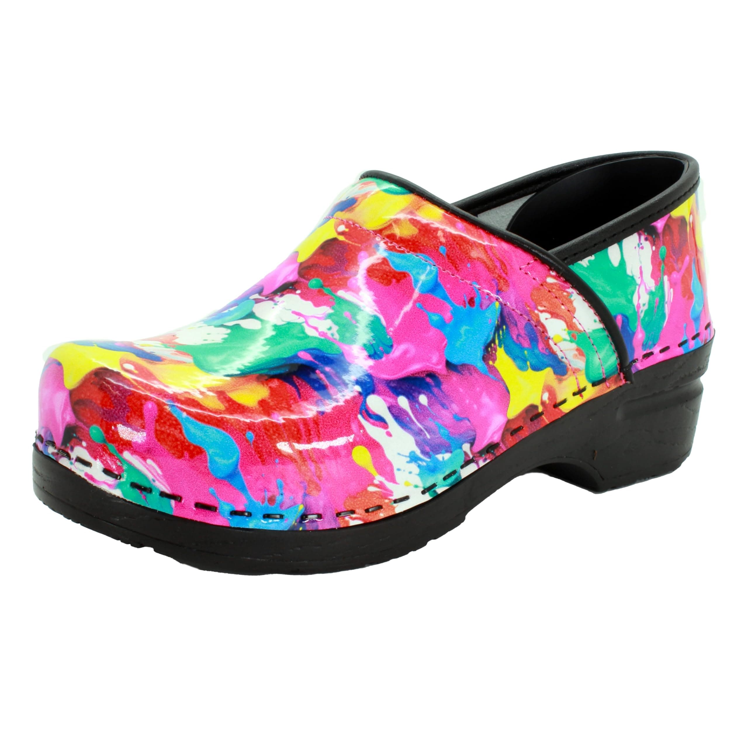 BJORK Swedish Comfort Women's Printed Leather Clogs