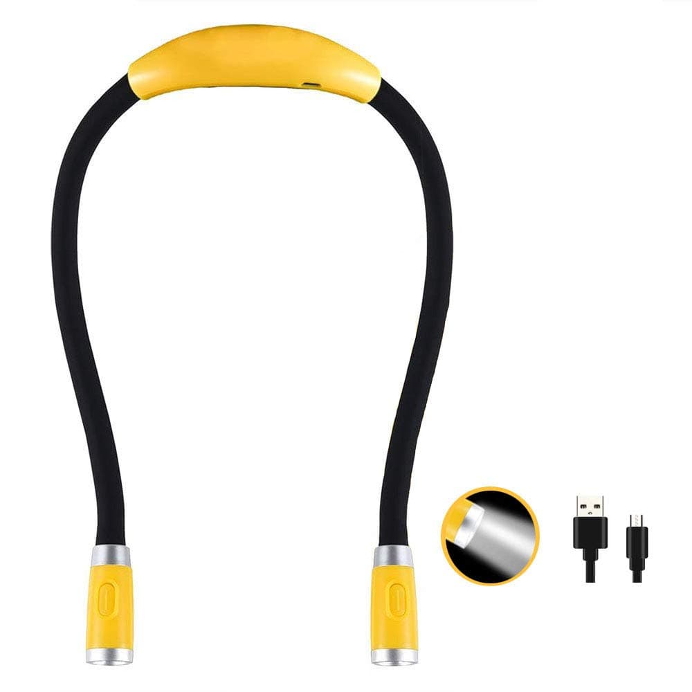 Rechargeable 4 LED Book Light, Bright Neck Hug Light for Reading in Bed