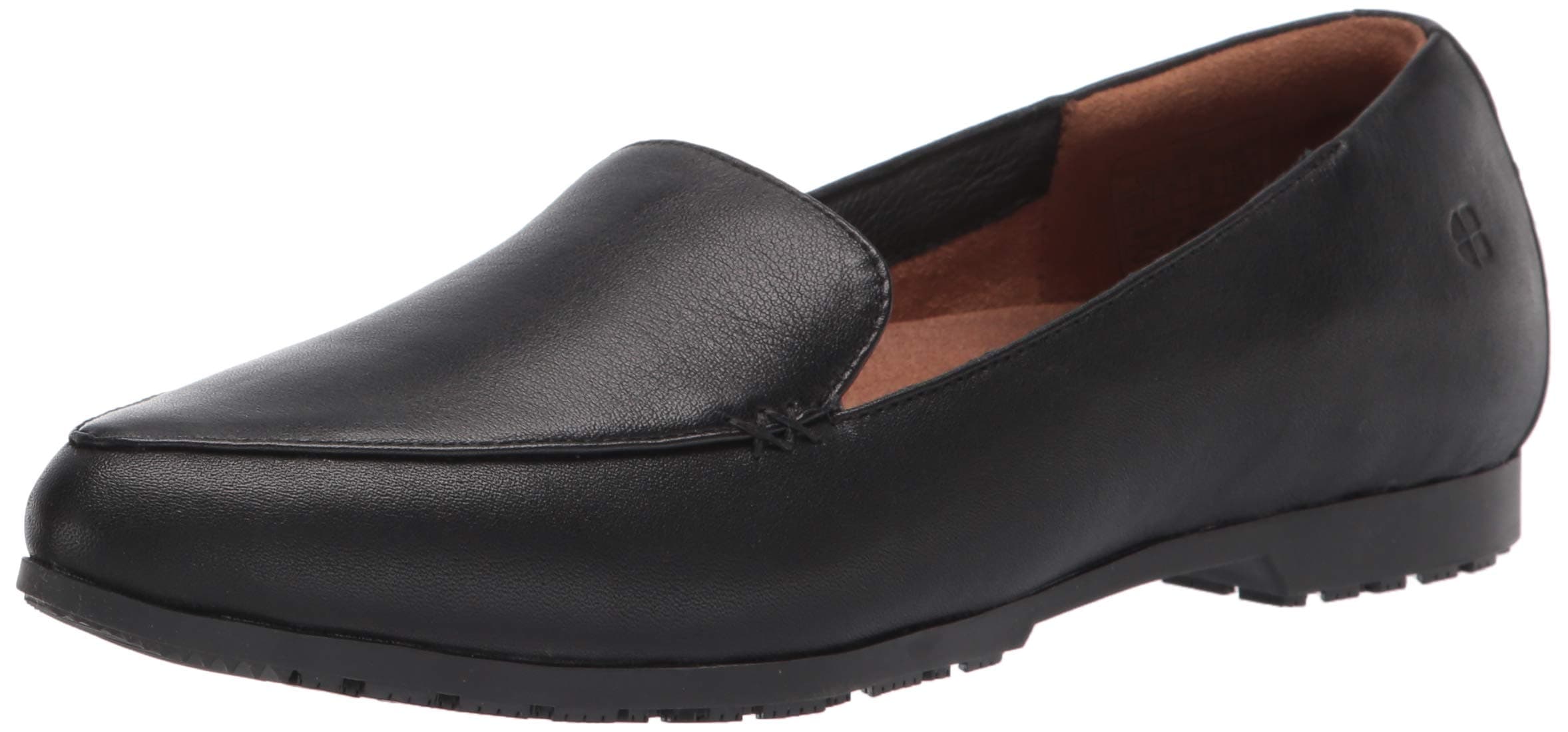 Womens Non-Slip Loren Flats, Black, Comfortable Work Shoes